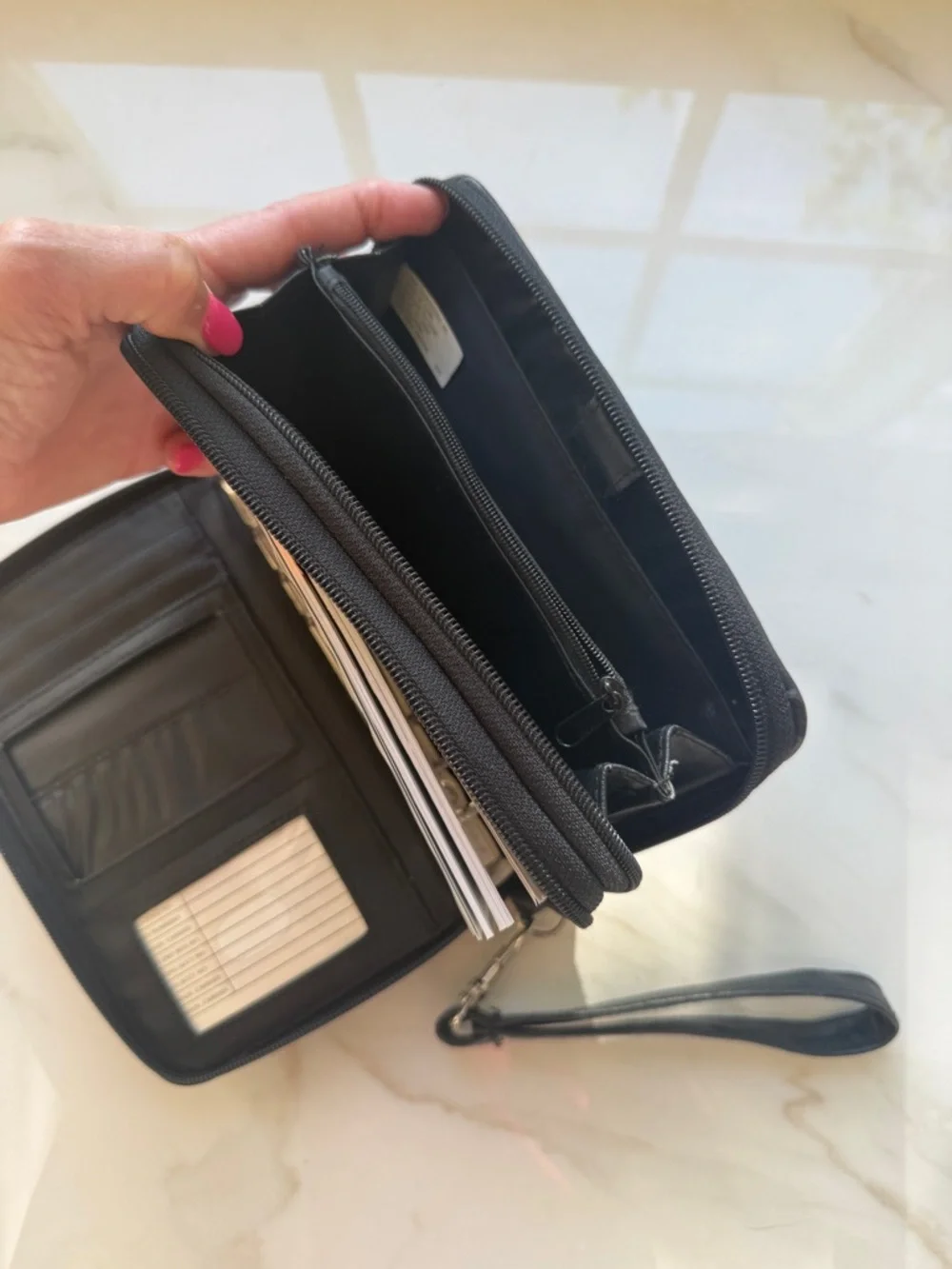Vintage Black Executive Organizer Binder Wallet / Planner